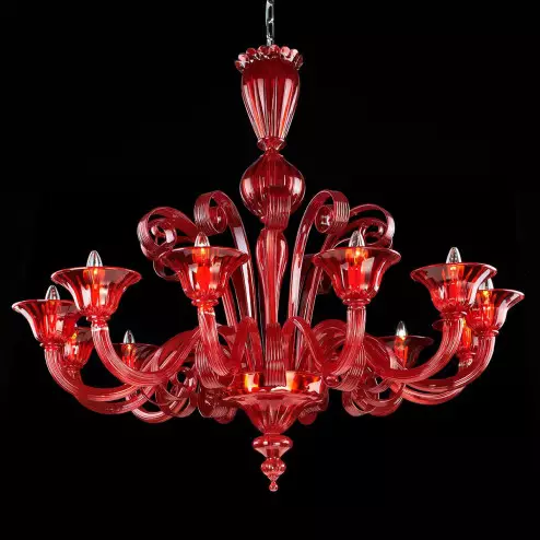 "Morgana" Murano glass chandelier - red -