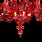 "Morgana" lampara de araña de Murano - rojo -