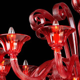 "Morgana" lampara de araña de Murano - rojo -