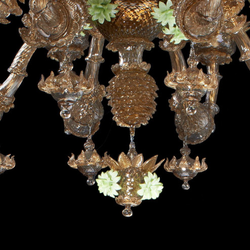 "Carosello" lustre en cristal de Murano - brun et vert -