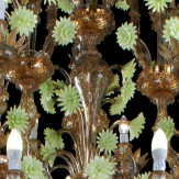 "Carosello" lustre en cristal de Murano - brun et vert -