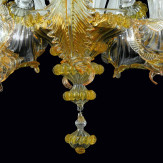 "Adelaide" lampara de araña de Murano - transparente y oro -