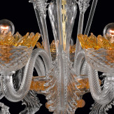 "Norma" lampara de araña de Murano - transparente y ámbar-