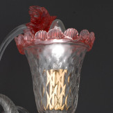 "Abigail" lampara de araña de Murano - transparente y rojo -