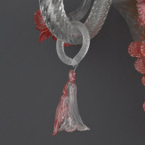 "Abigail" lustre en cristal de Murano - transparent et rouge -