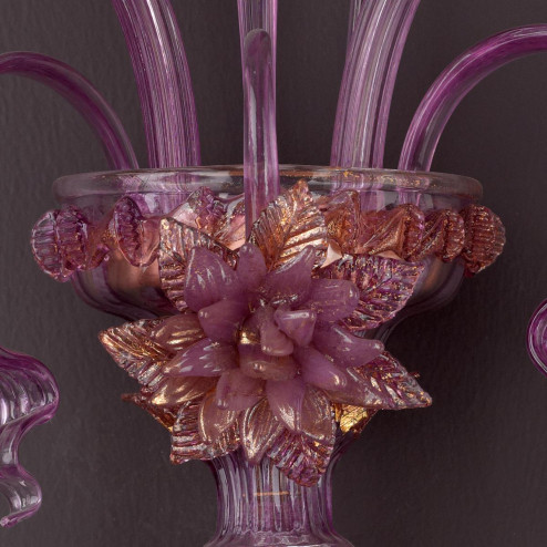 "Ginestra" Murano glass chandelier - pink -