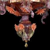 "Bucaneve" lampara de araña de Murano - rosa y naranja -