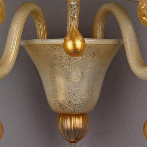 "Pegaso" lampara de araña de Murano - blanco y oro -