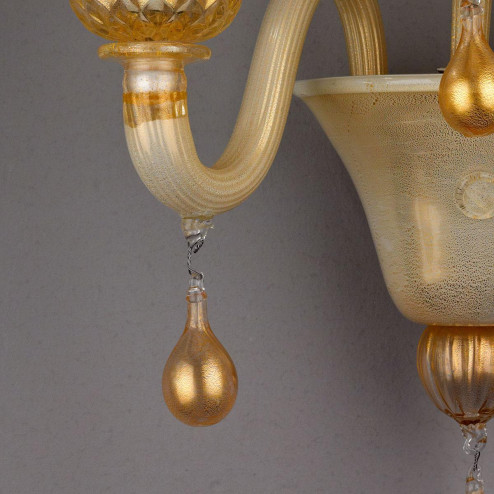 "Pegaso" lustre en cristal de Murano - blanc et or -