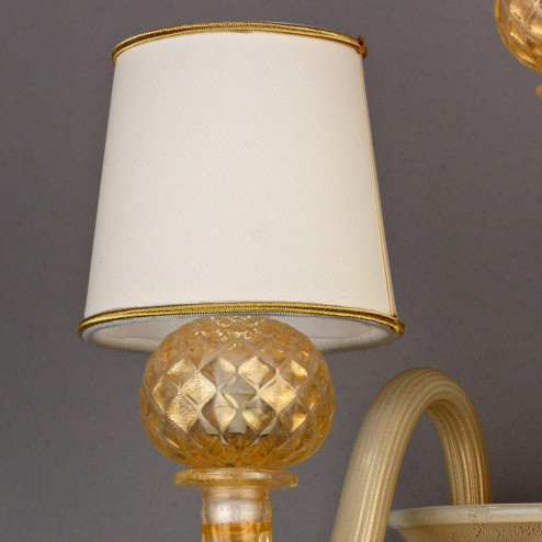 "Pegaso" lampara de araña de Murano - blanco y oro -