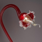 "Edera" lampara de araña de Murano - rojo y transparente -