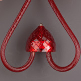 "Edera" lampara de araña de Murano - rojo y transparente -
