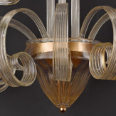 "Mealdria" applique en verre de Murano - transparent et or -