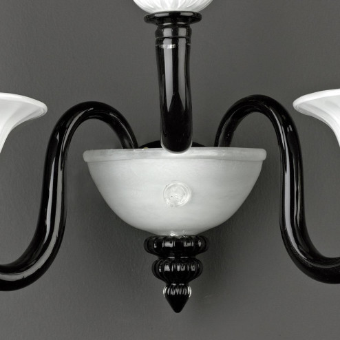 "Agape" applique en verre de Murano - noir et blanc -
