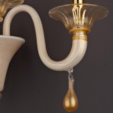 "Daphne" Murano glas wandleuchte - weiß und gold -