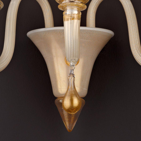 "Daphne" Murano glass sconce - white and gold -