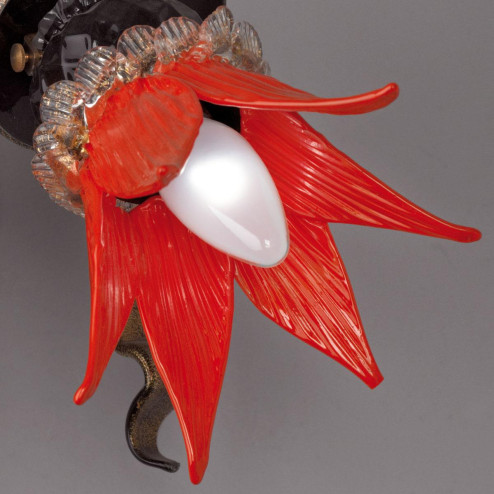 "Iphigenia" Murano glass sconce - black and red -