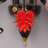 "Iphigenia" applique en verre de Murano - noir et rouge -
