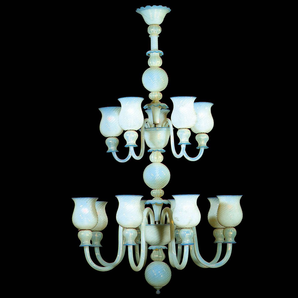 "Antigone" Murano glass chandelier - white -