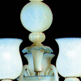 "Antigone" lustre en cristal de Murano - blanc -