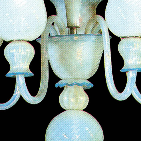 "Antigone" lustre en cristal de Murano - blanc -