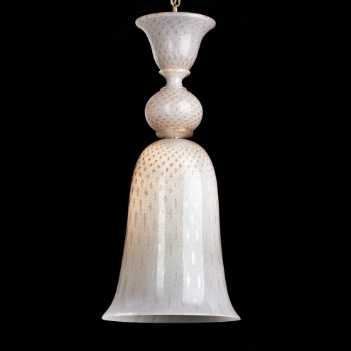 "Olimpia" lámpara colgante en cristal de Murano - blanco y oro -