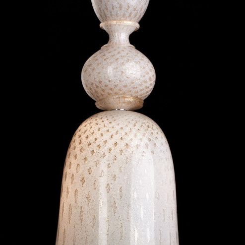 "Olimpia" lámpara colgante en cristal de Murano - blanco y oro -