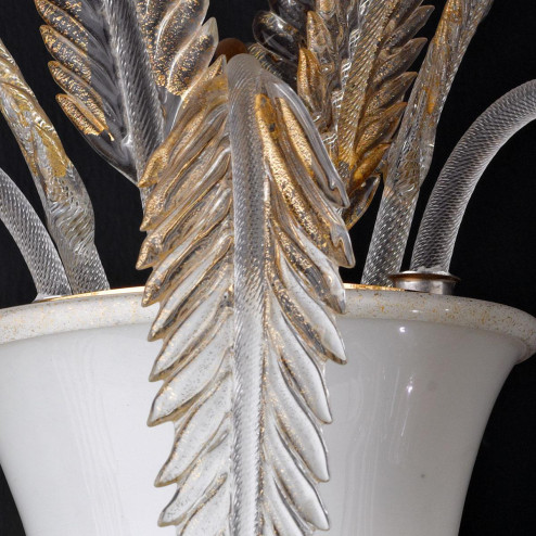 "Meti" Murano glass sconce - white and gold -