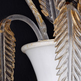 "Meti" applique en verre de Murano - blanc et oro -