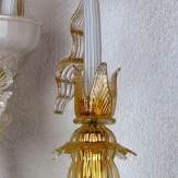 "Lete" Murano glas wandleuchte - weiß und gold -