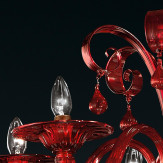 "Stige" Murano glas Kronleuchter - 6 flammig - rot