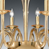 "Melania" lustre en cristal de Murano - 10 lumières - ambre