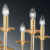 "Melania" lustre en cristal de Murano - 10 lumières - ambre