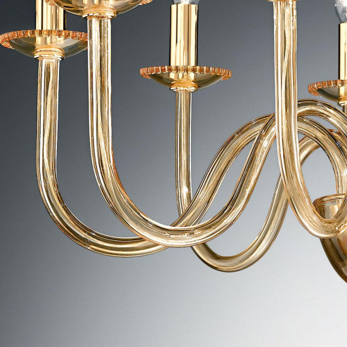 "Melania" Murano glass chandelier - 10 lights - amber