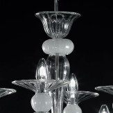 "Wolfgang" lustre en cristal de Murano - 8+4 lumières - transparent et blanc 