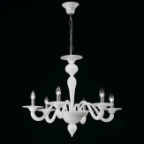 "Serana" Murano glas Kronleuchter - 6 flammig - weiß