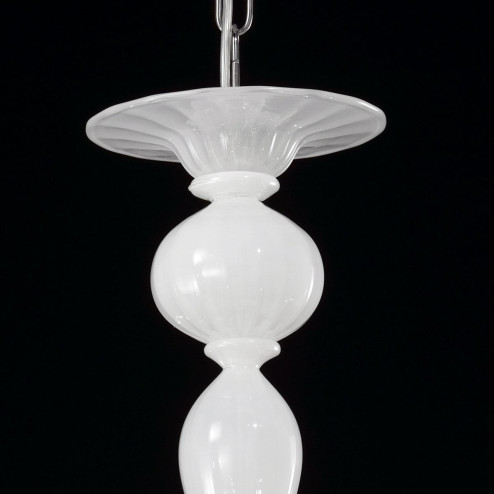 "Serana" lustre en cristal de Murano - 6 lumières - blanc