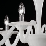 "Serana" lampara de araña de Murano - 6 luces - blanco