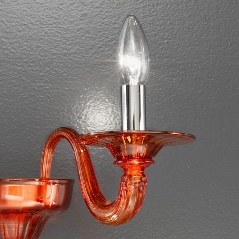 "Serana" applique en verre de Murano - 2 lumières - orange