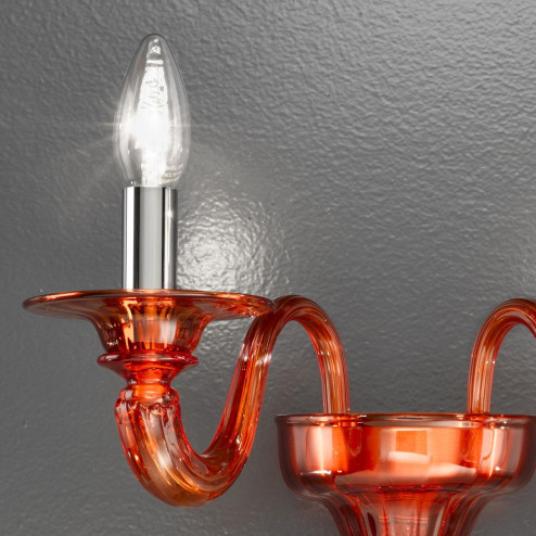 "Serana" Murano glass sconce - 2 lights - orange