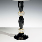 "Paride" lampara de sobremesa de Murano - negro y oro -