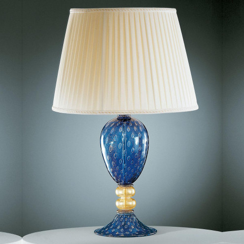 "Imperia" lampe de table en verre de Murano - bleu et or -