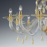 "Olivia" lustre en cristal de Murano - 12 lumières - or