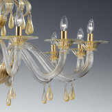 "Olivia" lampara de araña de Murano - 12 luces - oro