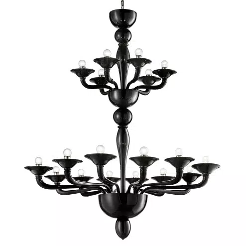 "Squero" two tier Murano glass chandelier