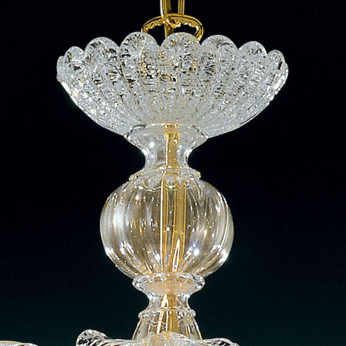 "Elise" lampara de araña de Murano - 3 luces - transparente y oro