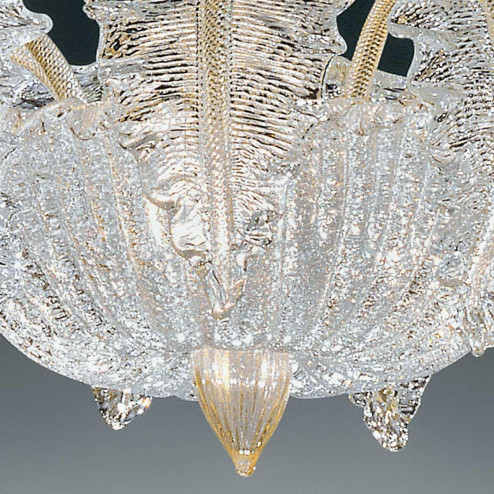 "Elise" Murano glass chandelier - 3 lights - transparent and gold
