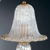 "Elise" lampe de chevet en verre de Murano - 1 lumière - transparent et or