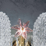 "Fiordaliso" Murano glas wandleuchte - 1 flammig - transparent und rosa