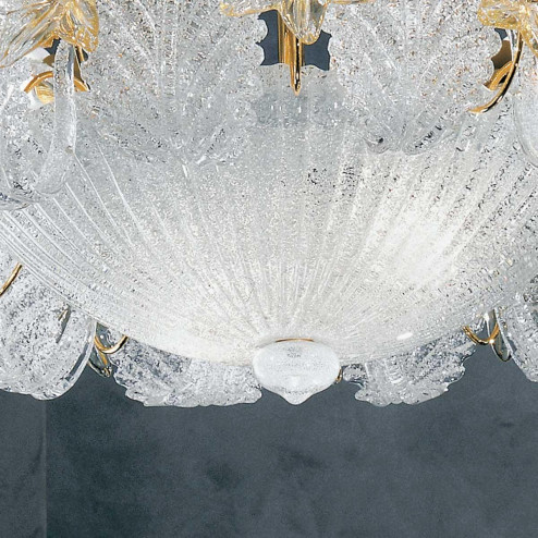 "Fiordaliso" lampara de techo de Murano - 9 luces - transparente y ámbar